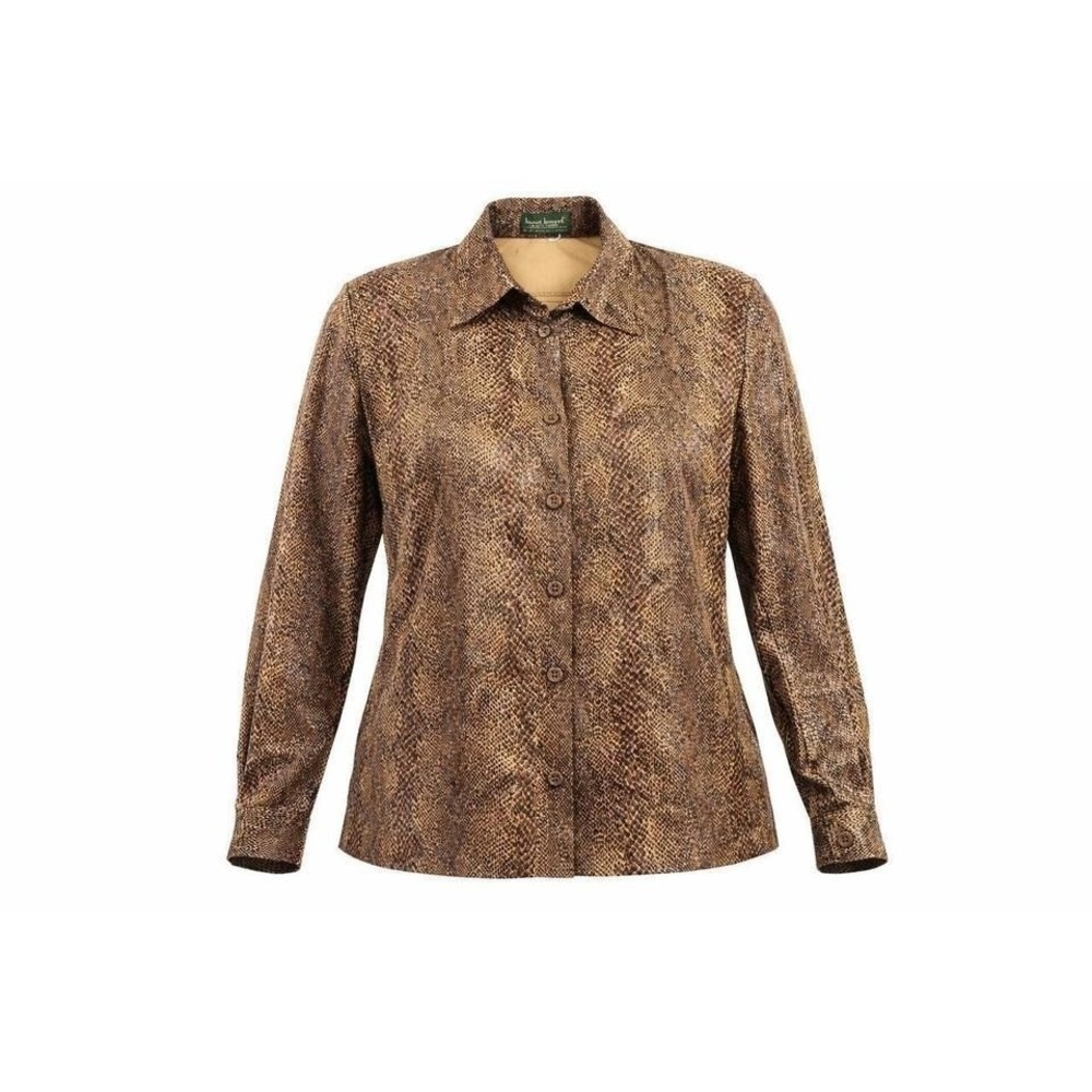 Vintage 90s Snake Print Blouse‎ Hervé Benard Animal Print Button Down Top